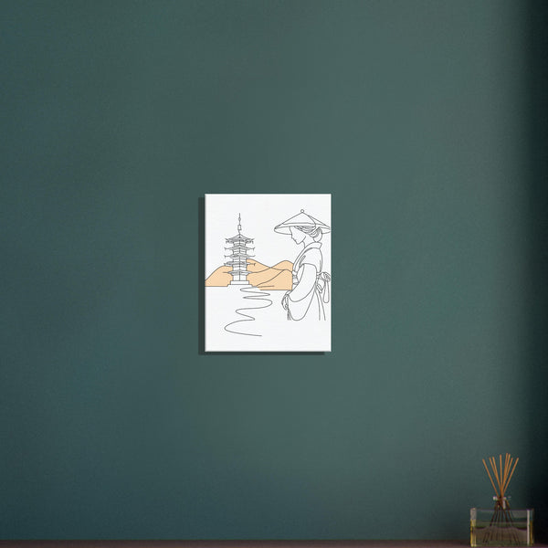 Tranquil Japanese Line Art - Canvas Edition - - Canvas Prints