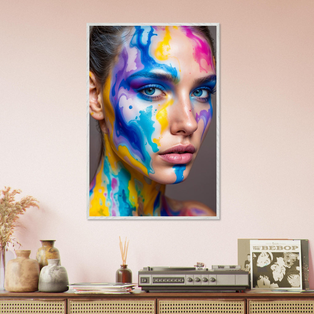 Palette of Emotions - Colorful Elegance in Portrait - White frame - Framed Posters