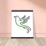 Serene Wings - Bird Art Poster with Magnetic Wooden Hanger - 40x50 cm 16x20″ Black wall hanger - Posters With Hanger