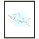 Majestic Shark - Minimalist Line Art - 40x50 cm 16x20″ - Metal Framed Posters