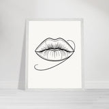 Natural Beauty - Framed Lips Artwork on Matte Paper - 40x50 cm 16x20″ White frame - Wooden Framed Posters