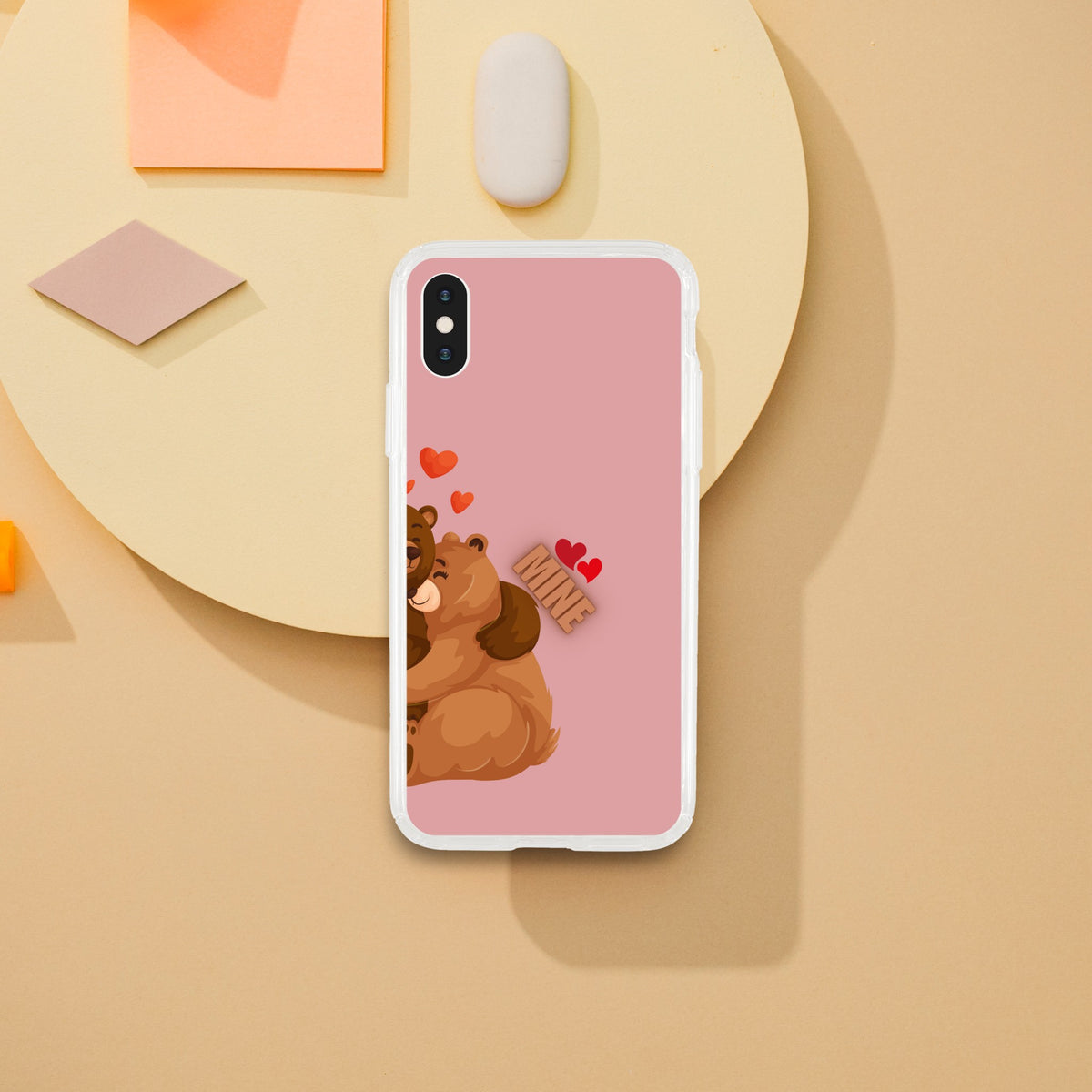 Bear Hugs Forever - Matching Couple Phone Cases - iPhone XS Female Teddy Bear - Tech Accessories