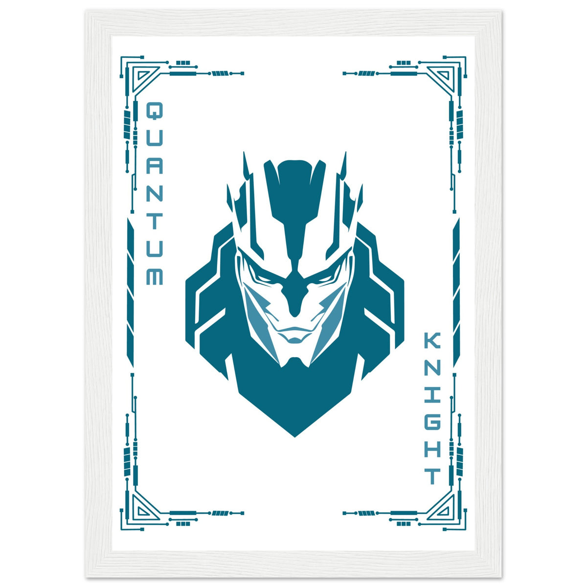 Transform Your Space - "Proton, Neural, Quantum Knights" Poster Set - A4 21x29.7 cm 8x12″ White frame Quantum Knight - Wooden Framed Posters