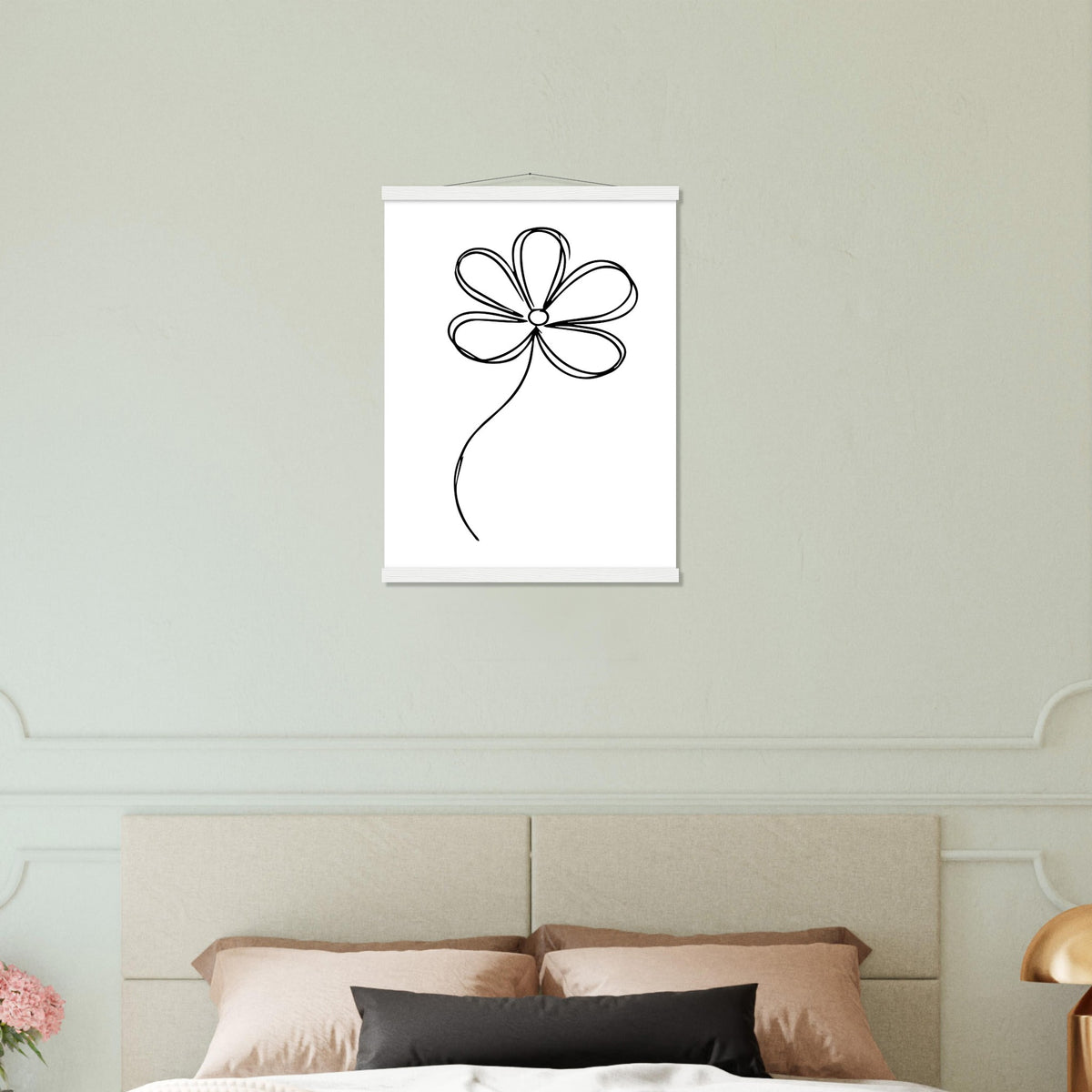 Sophisticated Minimalism - Magnetic Flower Poster - 45x60 cm 18x24″ White wall hanger - Posters With Hanger