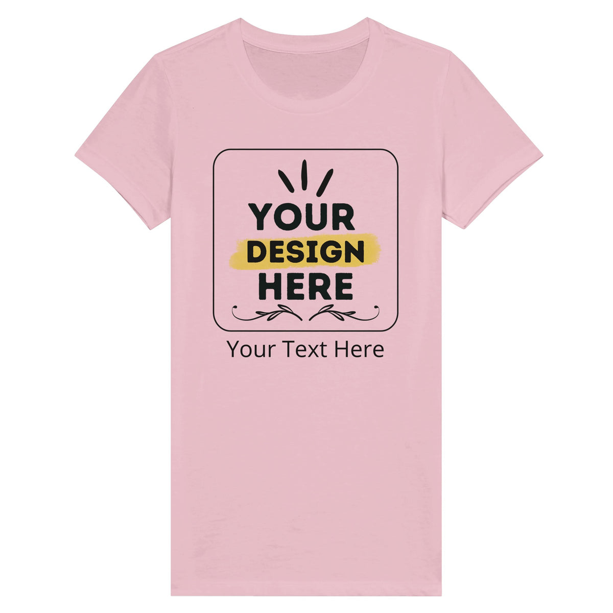 Elegance Redefined - Customizable Women's Crewneck Tee - Pink - T-shirts