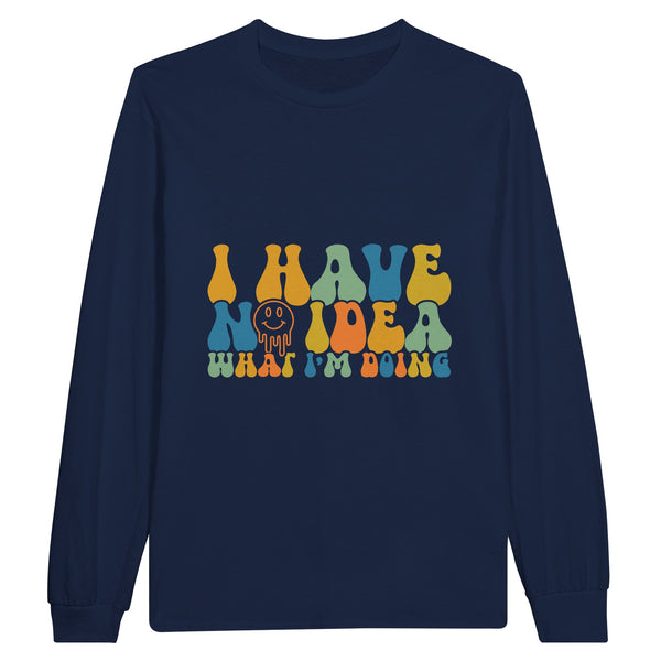 Confidently Lost - Wear Your Uncertainty with Style - Navy - Long Sleeve T-shirts