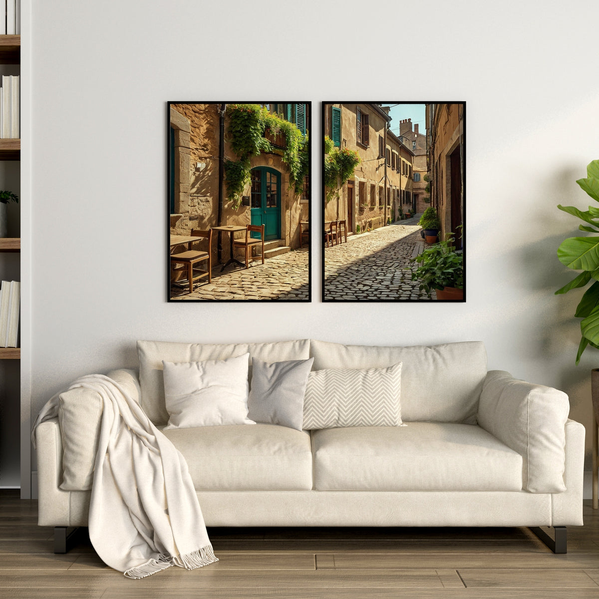 Charming Alleyway Duo - 24x36 - Framed Posters