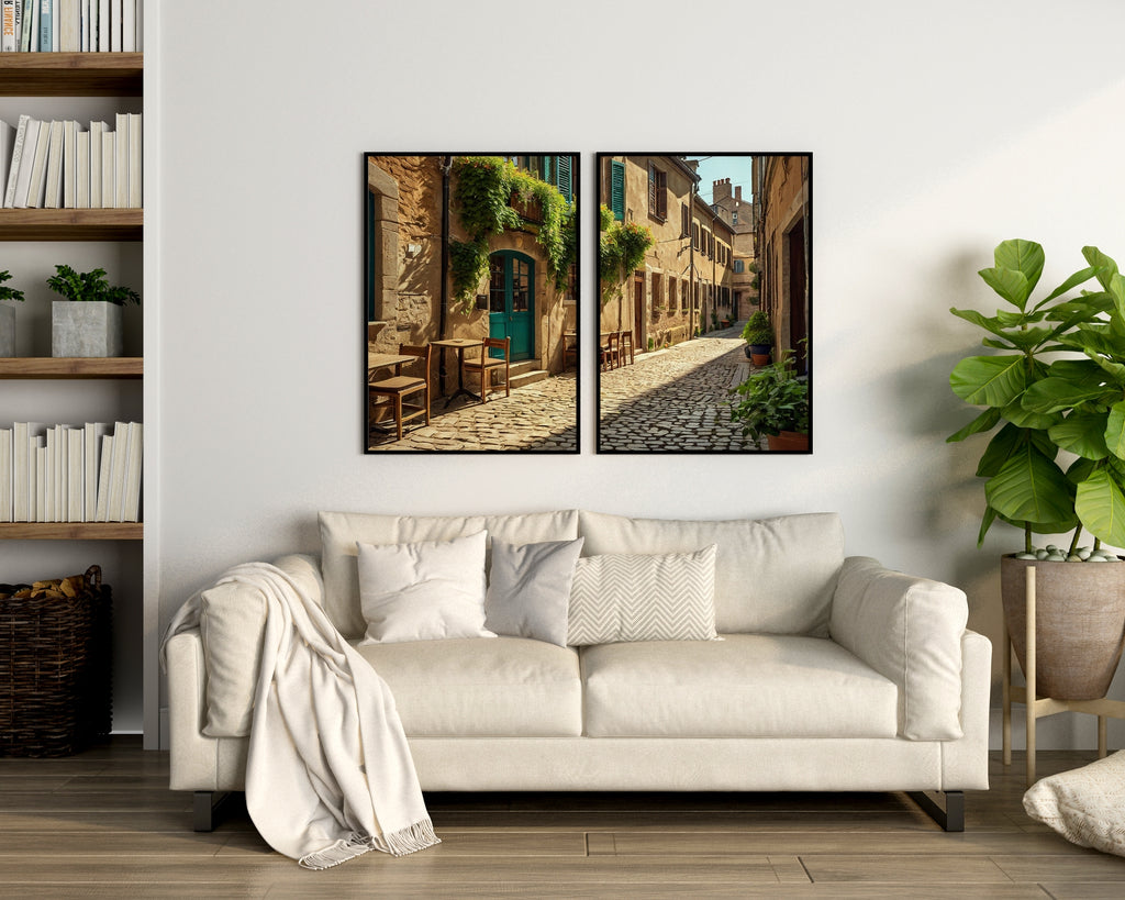 Charming Alleyway Duo - 24x36 - Framed Posters