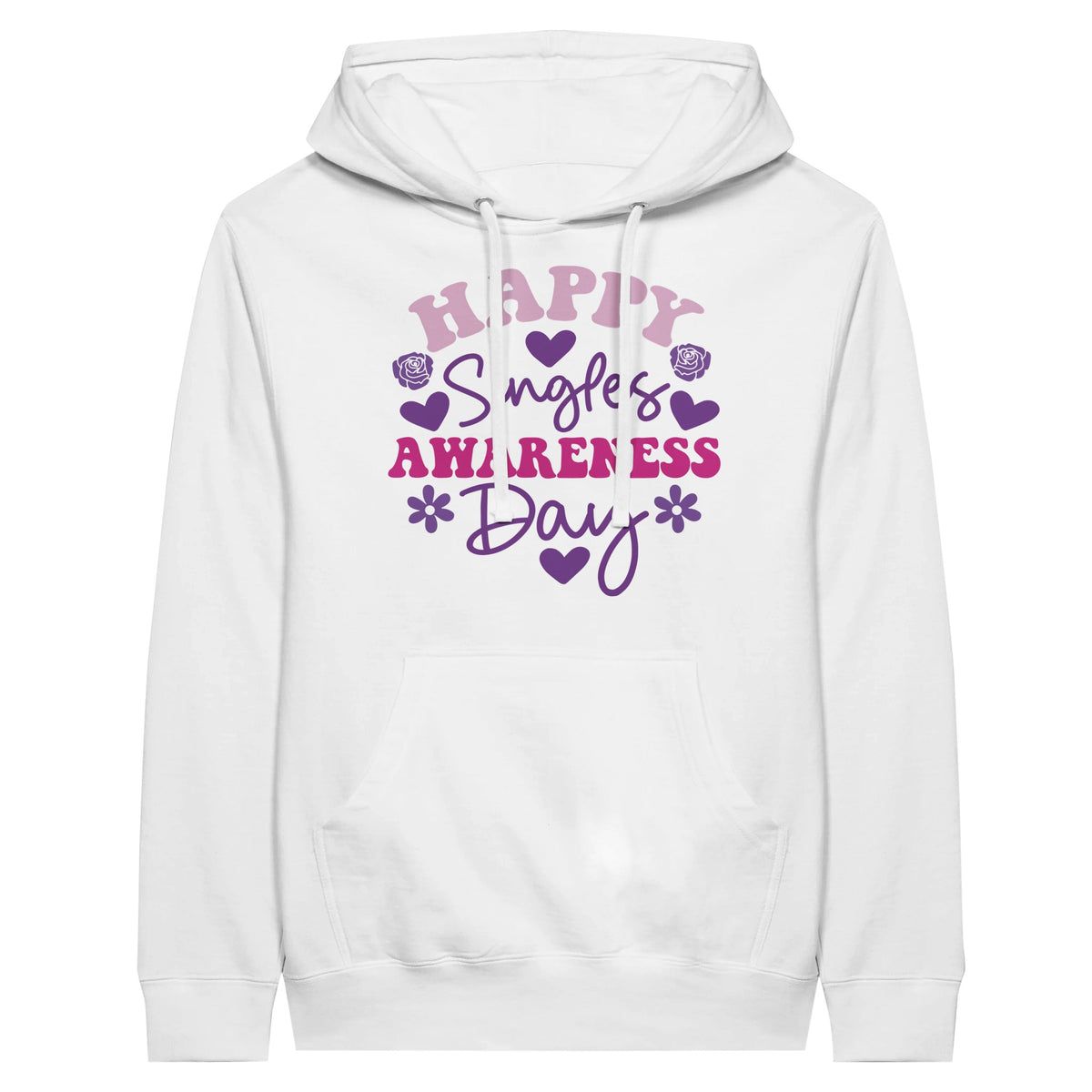 Celebrate Singles Awareness Day with Colorful Hearts Hoodie - White - Hoodies