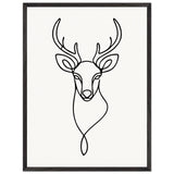 Nature's Outline - Elegant Deer in Wooden Frame - 60x80 cm 24x32″ Black frame - Wooden Framed Posters