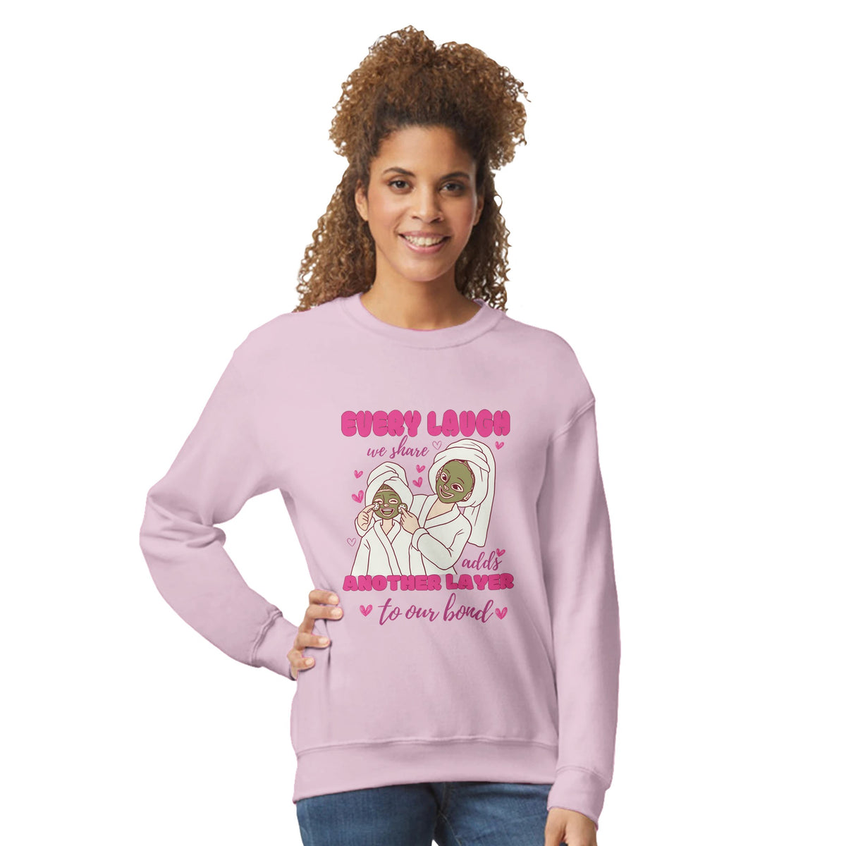 Layers of Laughter - Mother & Child Connection - Light Pink - Sweatshirts