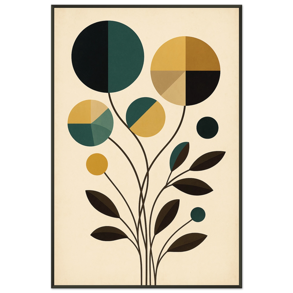 Gift Mid-Century Blooms – Premium Metal Framed Poster Art - Default Title - Metal Framed Posters