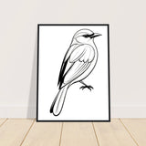 Serenity in Lines - Framed Bird Poster - - Framed Posters