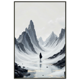 Crimson Gaze - Dark Abstract Figure Framed Poster - - Metal Framed Posters