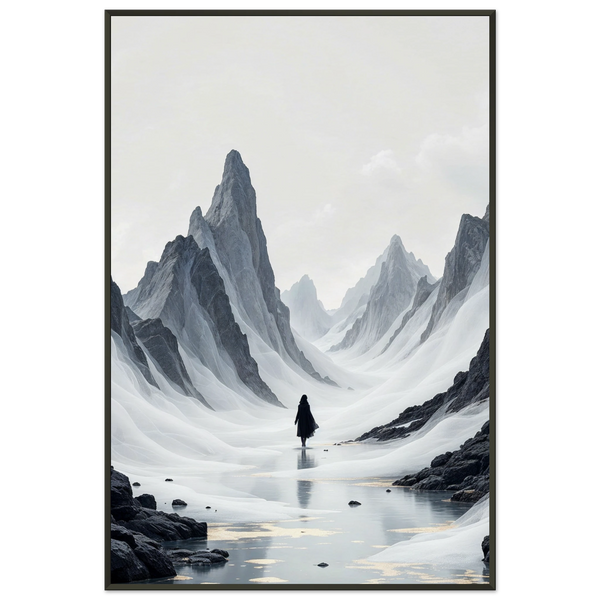 Crimson Gaze - Dark Abstract Figure Framed Poster - - Metal Framed Posters