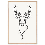 Nature's Outline - Elegant Deer in Wooden Frame - 60x90 cm 24x36″ Wood frame - Wooden Framed Posters