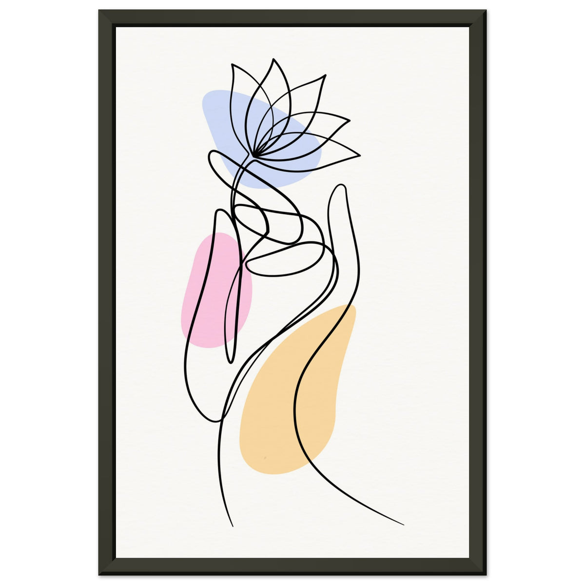 Serenity in Lines - Contemporary Floral Art - 30x45 cm 12x18″ - Metal Framed Posters