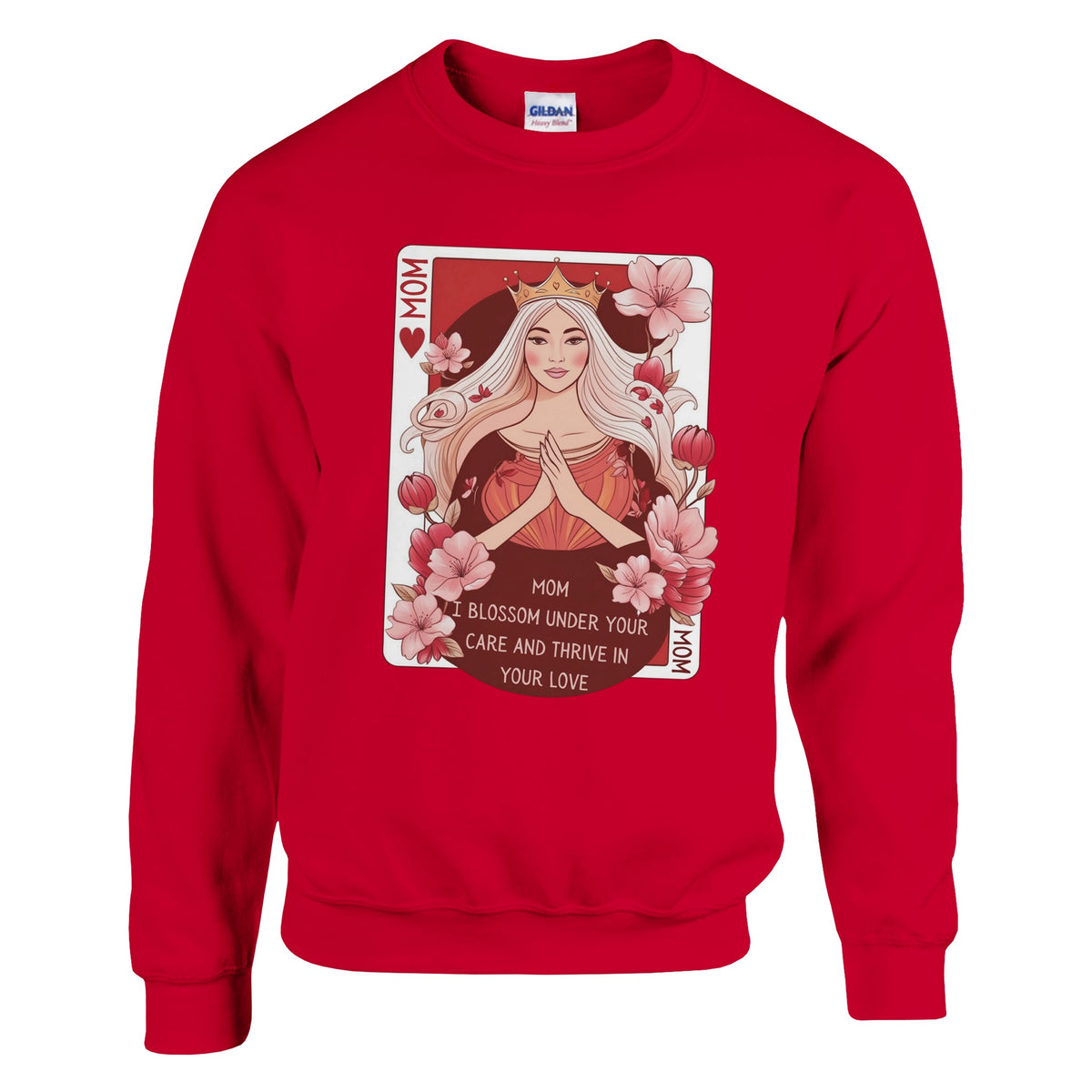 Queen of Hearts - Cherishing the Bond with Mom - Red - Sweatshirts