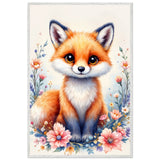 Adorable Fox & Blossoms - Nature's Delight - - Framed Posters