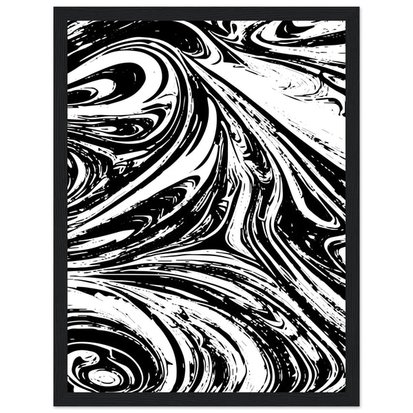 Black & White Swirl - Premium Matte Framed Poster - 30x40 cm 12x16″ Black frame - Metal Framed Posters