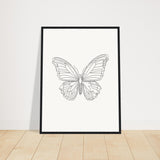 Butterfly Grace - Framed Minimalist Art - 45x60 cm 18x24″ Black frame - Wooden Framed Posters