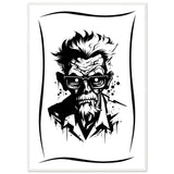 Edgy Artistry - Black and White Character - 70x100 cm 28x40″ White frame - Wooden Framed Posters