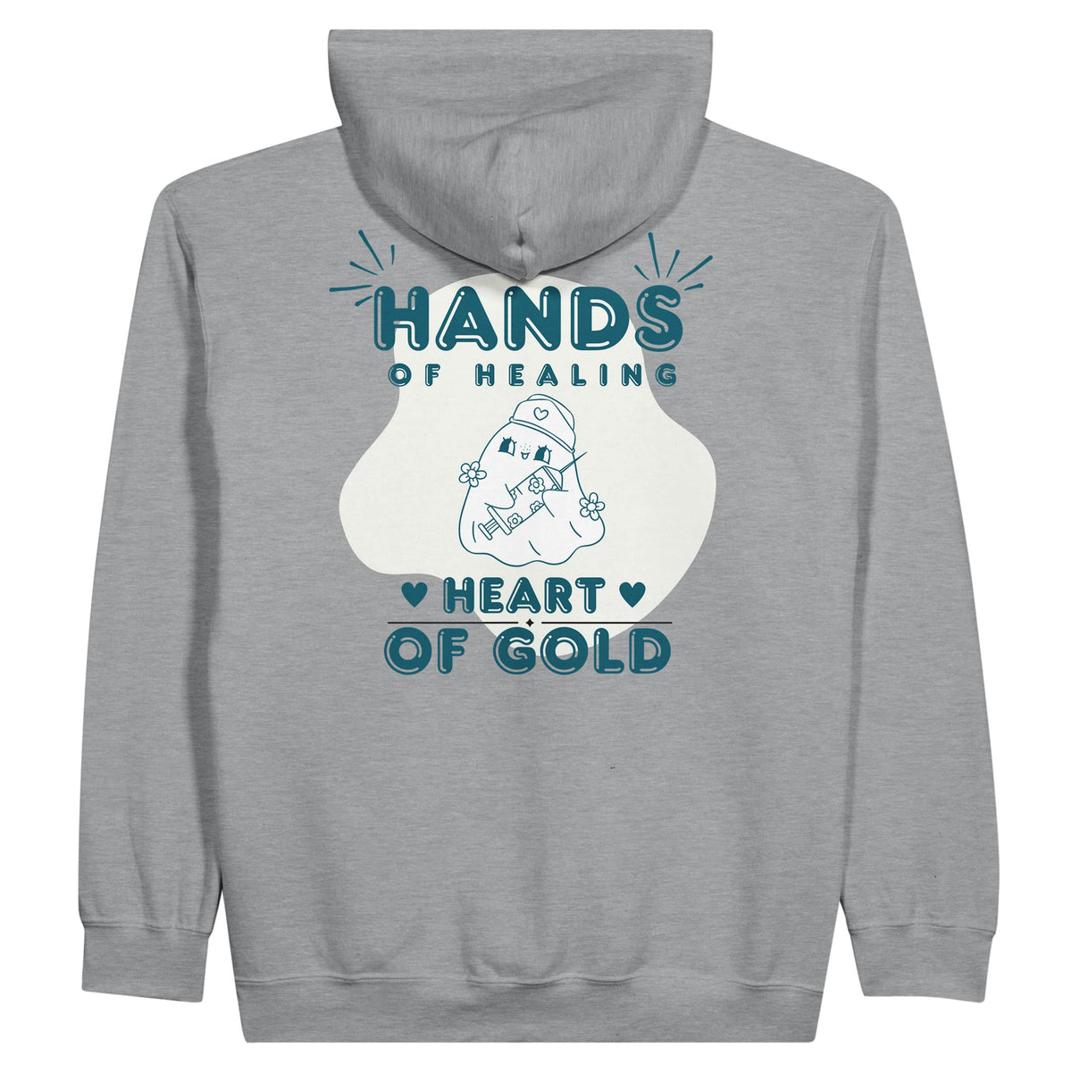 Hands of Healing, Heart of Gold - Nurse Appreciation Zip Hoodie - Sports Grey - Hoodies