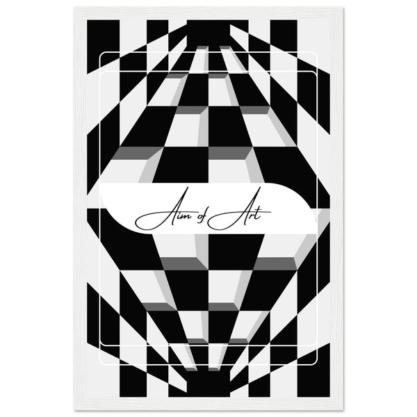 Modern Maze - Aim of Art Illusion - 28x43 cm XL (11x17″) White frame - Wooden Framed Posters