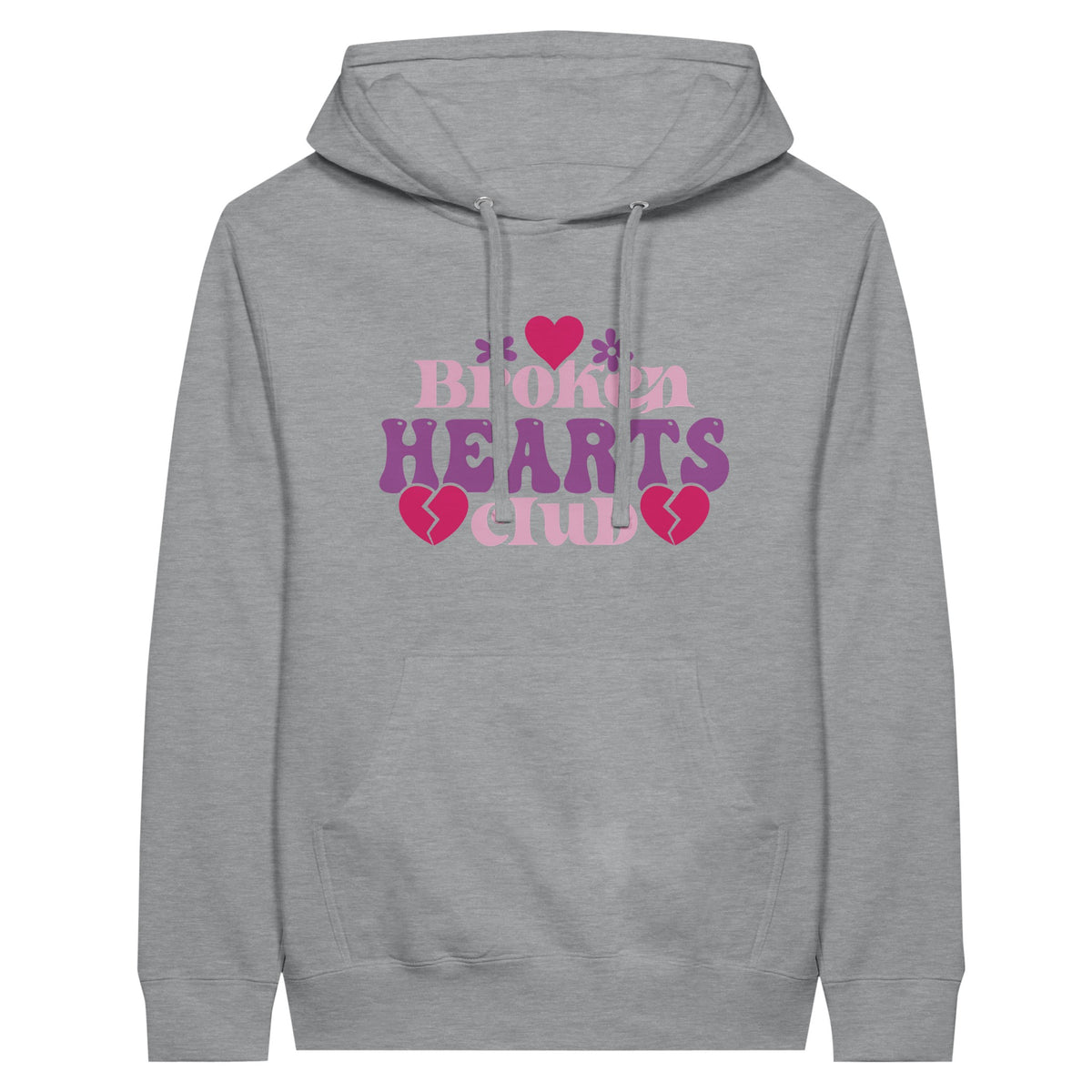 Broken Hearts Club Premium Unisex Pullover Hoodie - Sports Grey - Pullover Hoodies