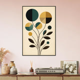 Gift Mid-Century Blooms – Premium Metal Framed Poster Art - - Metal Framed Posters
