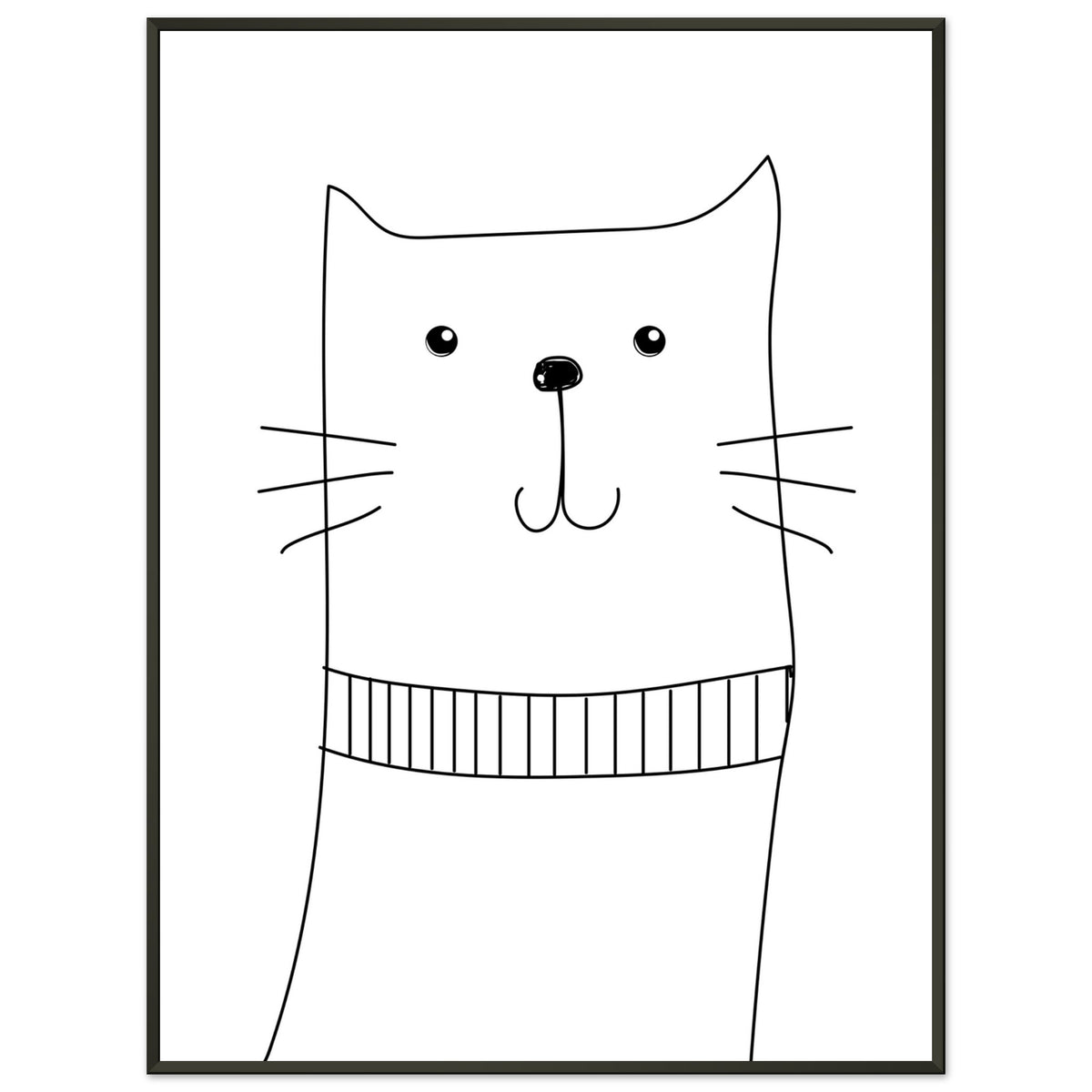 Whiskered Wonder - Charming Cat Art Print - 60x80 cm 24x32″ - Metal Framed Posters