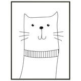 Whiskered Wonder - Charming Cat Art Print - 60x80 cm 24x32″ - Metal Framed Posters