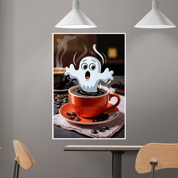 Haunted Coffee - Spooky Sips - 16x24 - Framed Posters