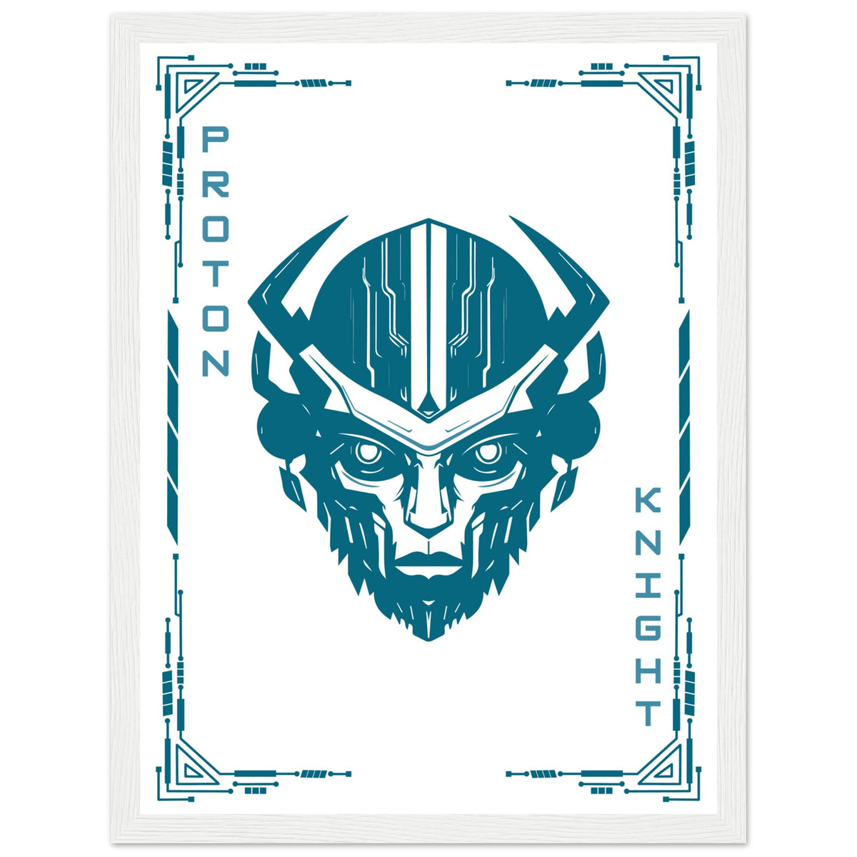 Transform Your Space - "Proton, Neural, Quantum Knights" Poster Set - 30x40 cm 12x16″ White frame Proton Knight - Wooden Framed Posters