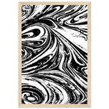 Black & White Swirl - Premium Matte Framed Poster - 30x45 cm 12x18″ Wood frame - Metal Framed Posters