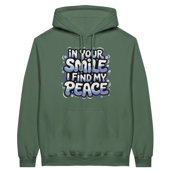 Hoodie Happiness - Smile and Be Peaceful - Military Green - Hoodies