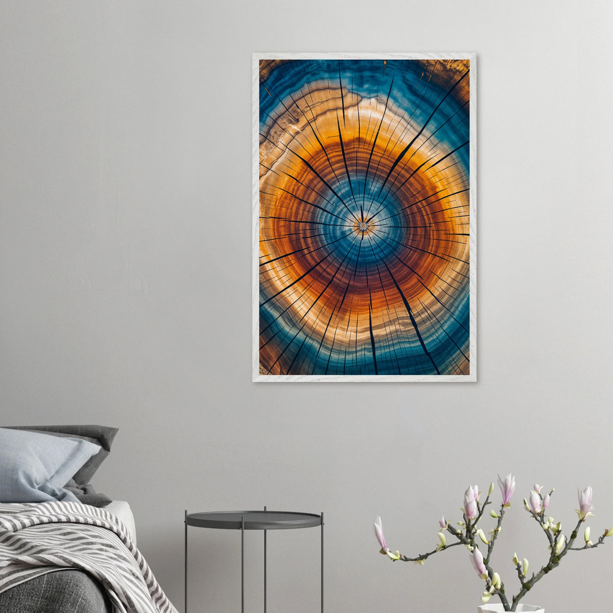 Earth & Energy Wall Poster – Gift for Home Ambiance - White frame - Wooden Framed Posters