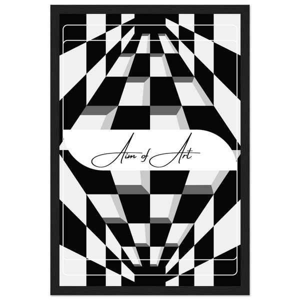 Modern Maze - Aim of Art Illusion - 30x45 cm 12x18″ Black frame - Wooden Framed Posters