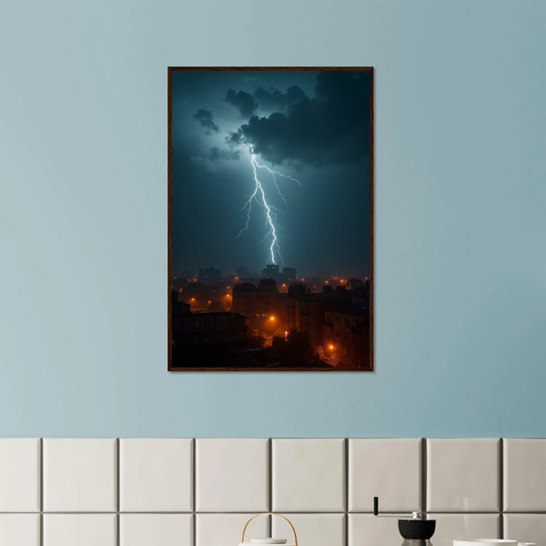 Urban Thunder – Gift + Memory Framed Poster Gift - Dark wood frame - Wooden Framed Posters