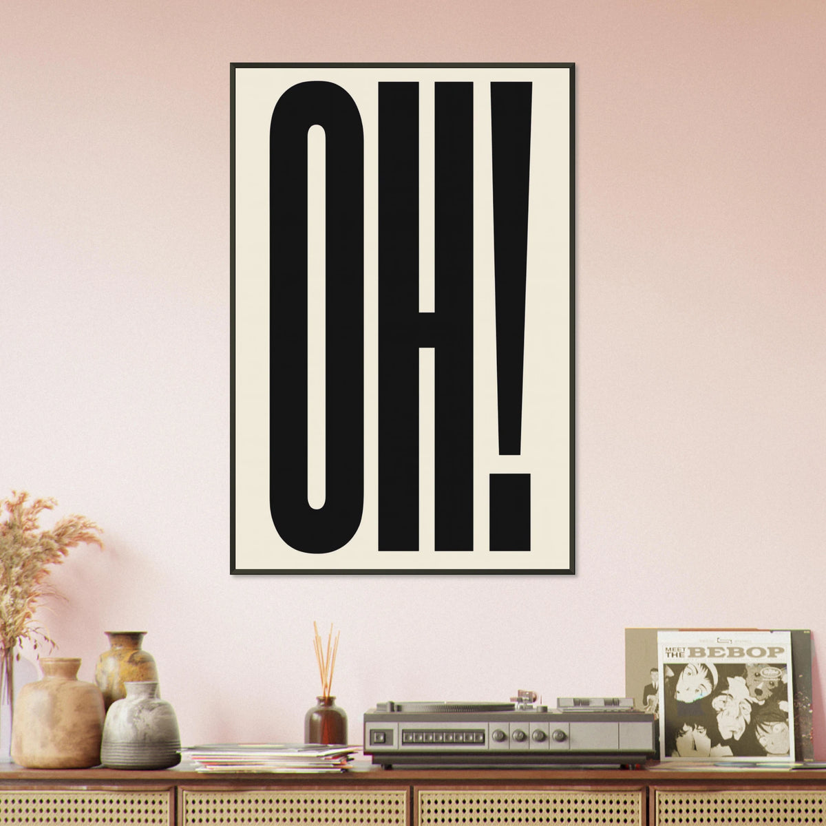 OH! – Bold Minimalist Metal Framed Poster Gift - - Metal Framed Posters
