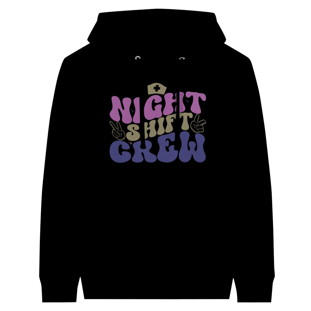 Night Shift Hero - Premium Unisex Pullover Hoodie - Black - Print Material