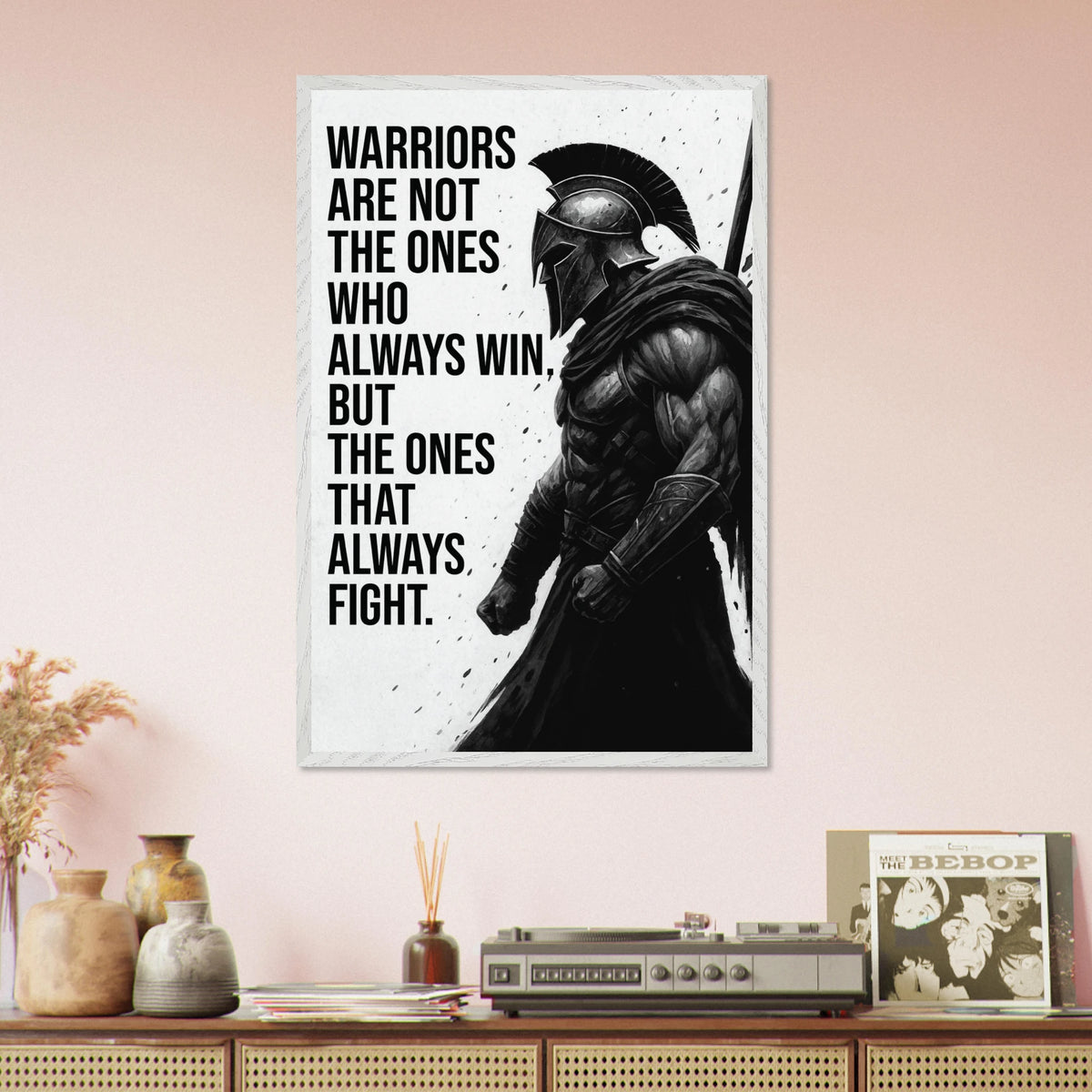 Spartan Warrior Quote Print – Inspirational Frame Gift - - Wooden Framed Posters