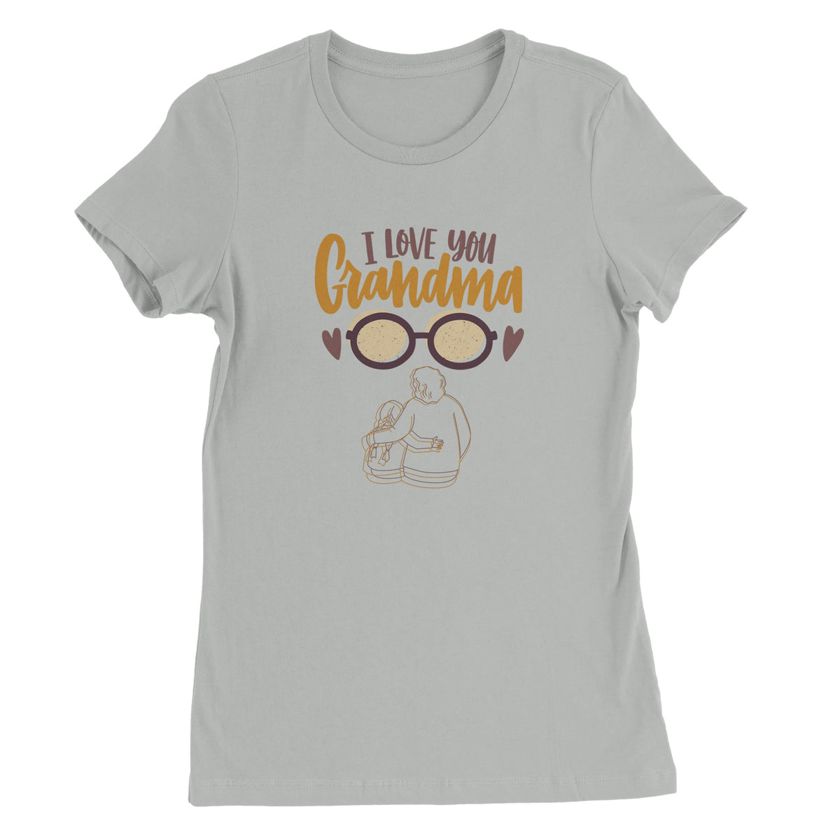 I Love You Grandma Tee – Bella + Canvas - Silver - T-Shirt