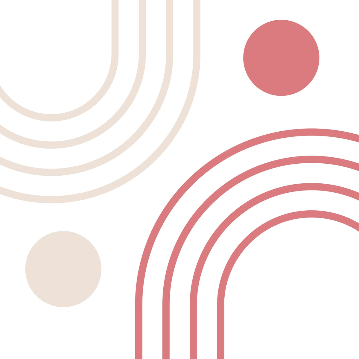 Blush Arches - Wooden and Metal Framed Poster Set - - Framed Posters