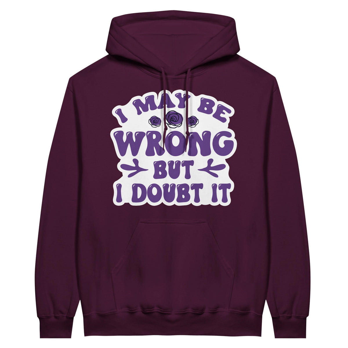 Doubtful Certainty - A Thoughtful Blend of Confidence and Reflection - Maroon - Hoodies