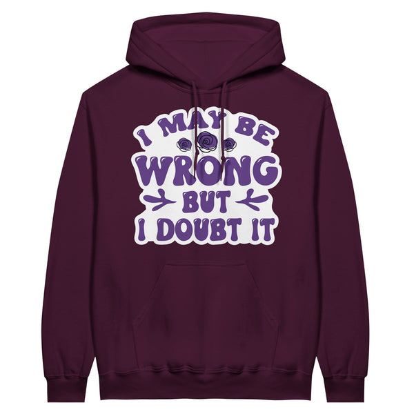 Doubtful Certainty - A Thoughtful Blend of Confidence and Reflection - Maroon - Hoodies