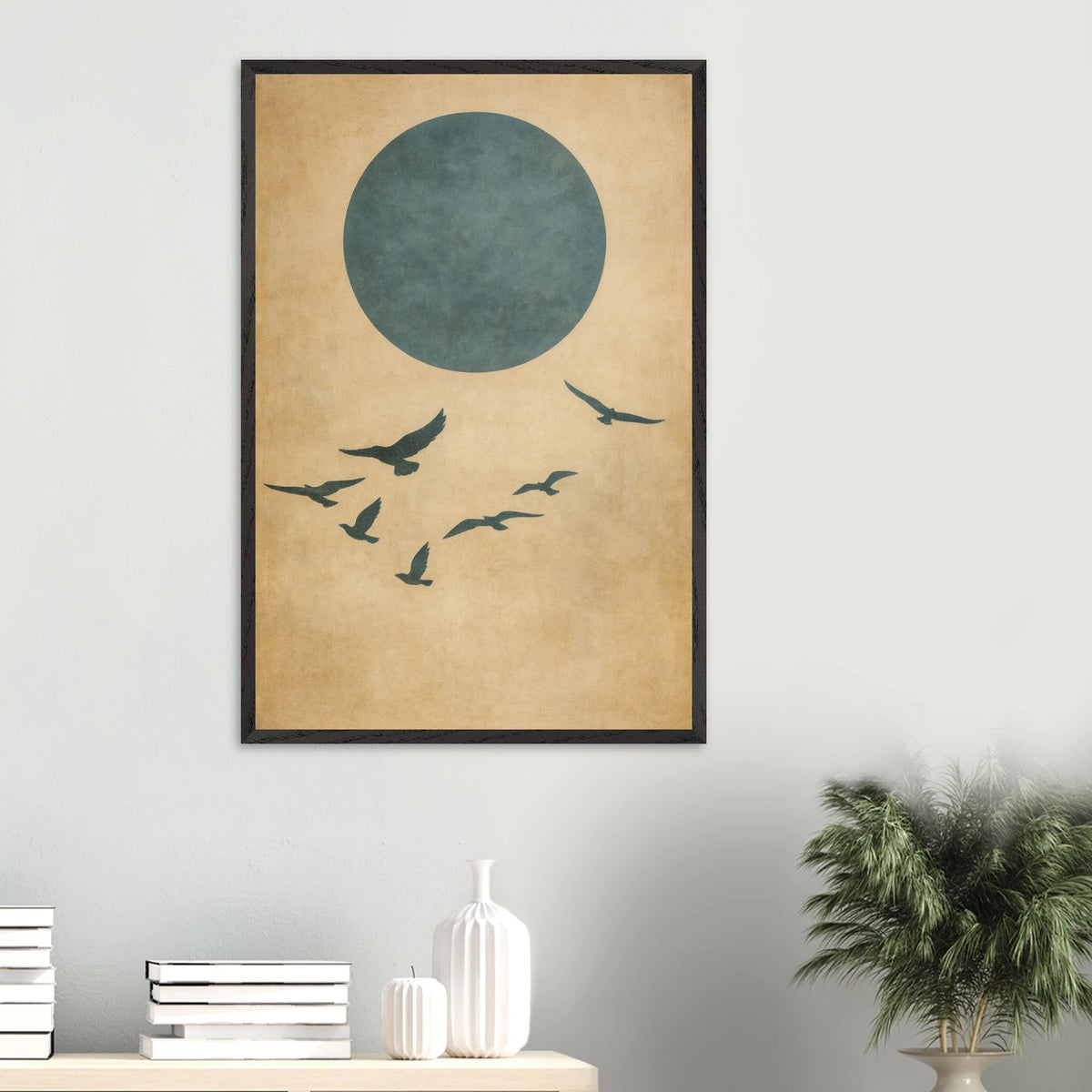 Wooden Framed Poster – Flight of Birds Gift for Home - Black frame - Wooden Framed Posters