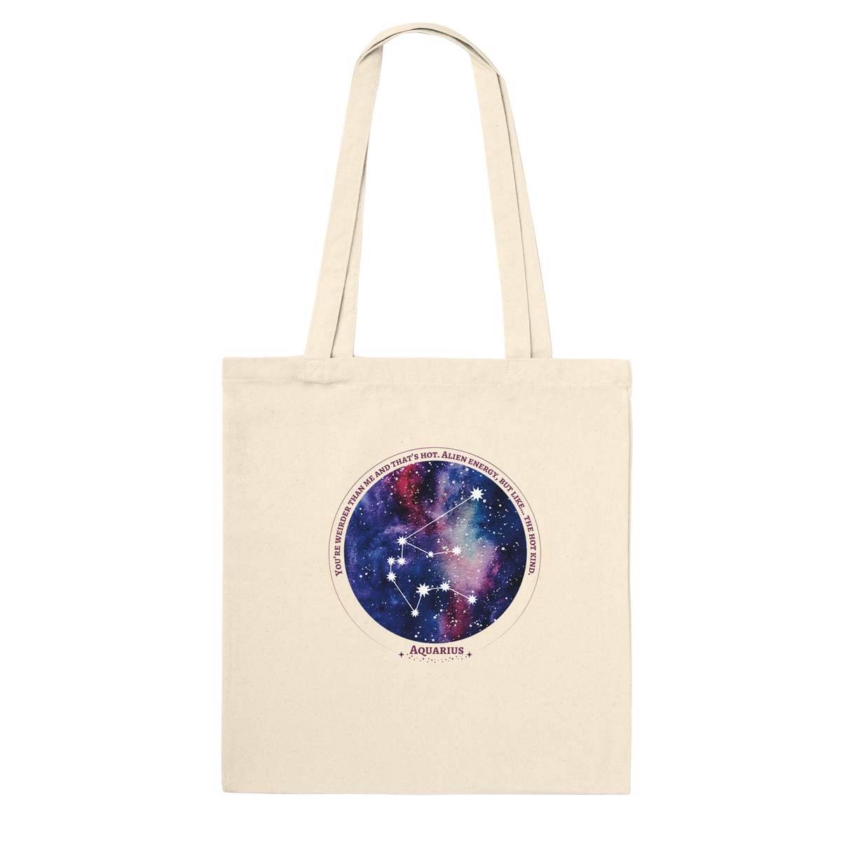 Premium Zodiac Tote Bag Gift for Astrology Fans - Aquarius - Tote Bags
