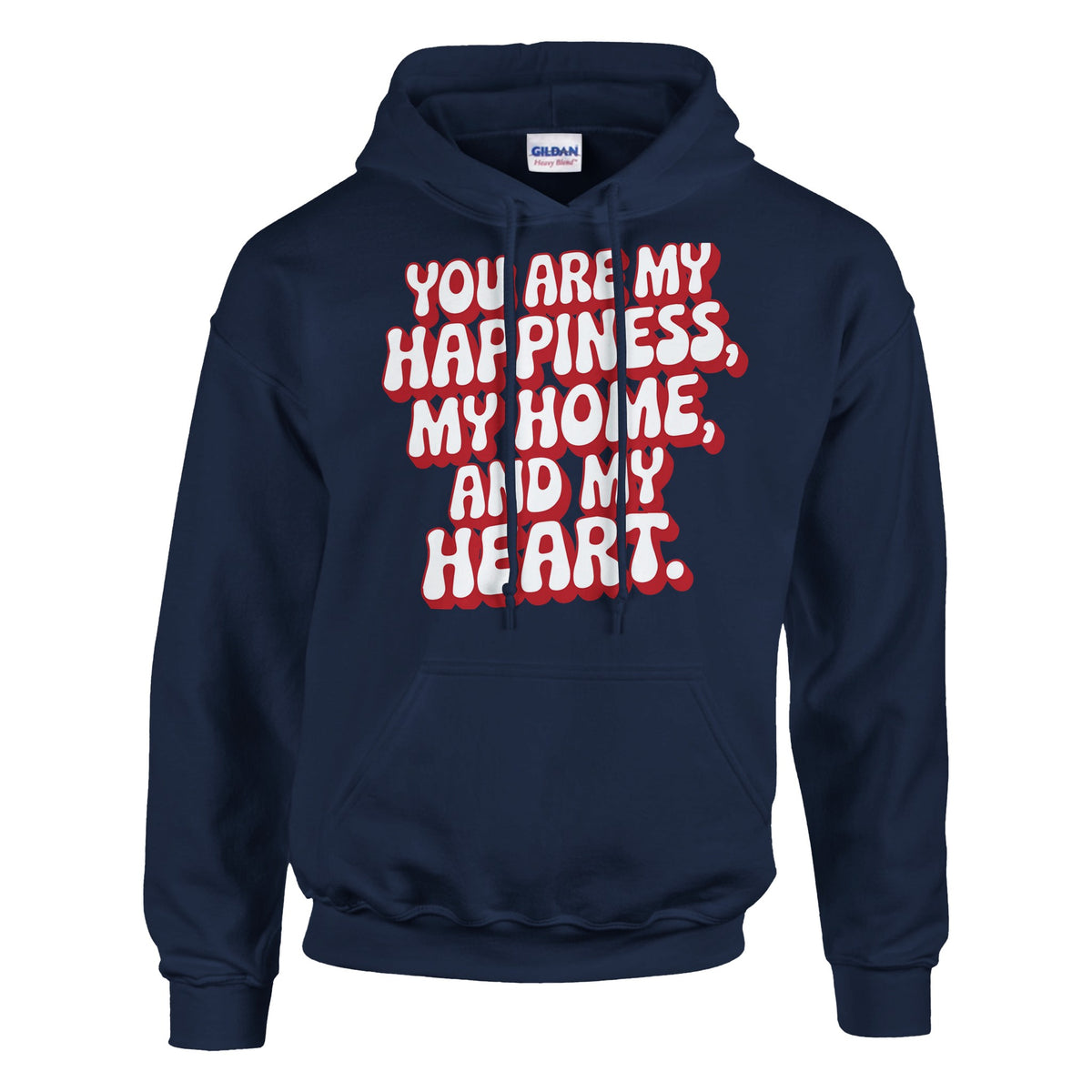 Happiness, Home, and Heart – A Gift for Your Husband - Navy - Hoodies