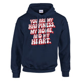 Happiness, Home, and Heart – A Gift for Your Husband - Navy - Hoodies